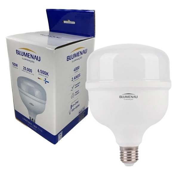 Lâmpada Led T120 E27 50w 4000lm Bivolt 6500k Blumenau