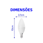 Lâmpada Led Vela Leitosa E14 4w 3000k