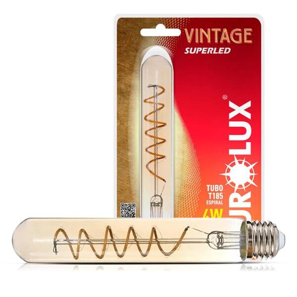 Lâmpada Led Vintage Filamento Tubo 4w 2400k Luz Amarela