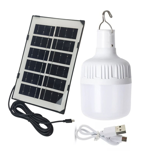 Lampada Luminaria Solar Placa Suspensa Gancho Led Acampamento Camping Pesca Resistente Luz Sos