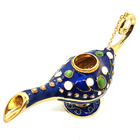 Lâmpada Mágica De Aladim Gênio Riqueza Em Metal Aladdin Azul