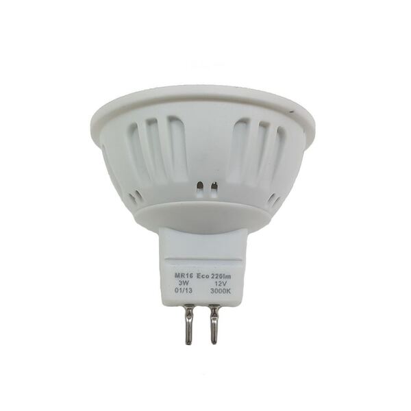 Lampada Mr16 Gu5.3 3w Bf 12v Plastico Branco Quente U