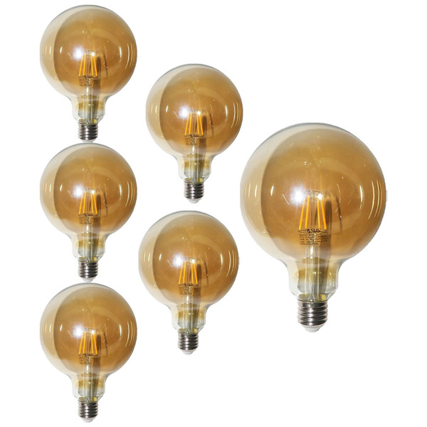 Lampada Multi Filamento Ballon Kit 6 Uni Luz Led 30w Vintage