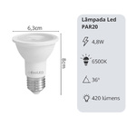 Lâmpada Par 20 E27 Led 4 8w 6500k Bivolt