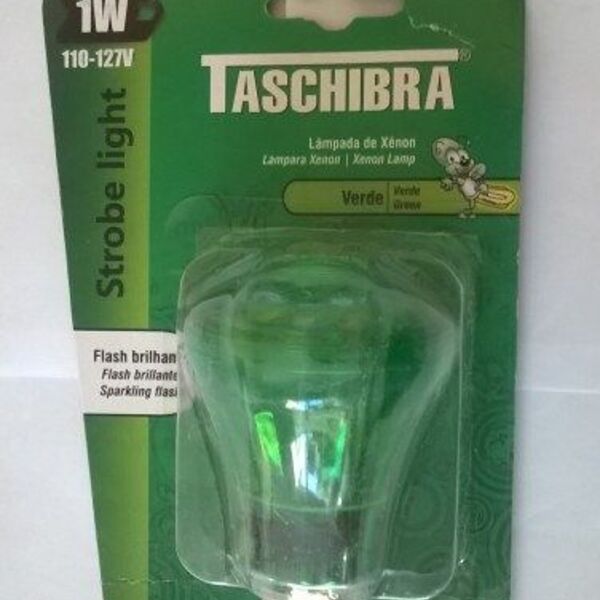 Lampada Taschibra Xêon Verde Strobe 1w Light 127v E27 55a60 P