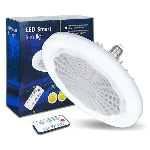 Lâmpada Ventilador De Teto Controle Remoto E27 38w