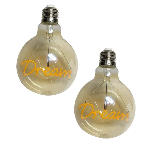 Lampada Vintage Led Dream 4w Branco Quente Kit 2 Uni Casa Com