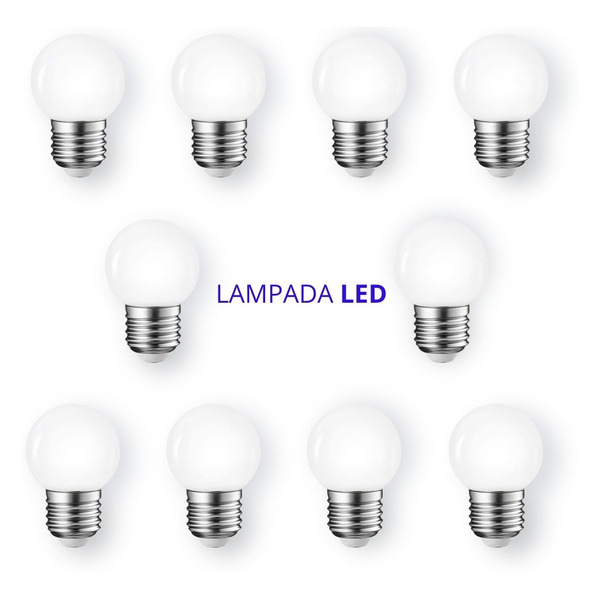 Lâmpadas Bolinha 1w Led Branco Frio Kit Com 10 Unid 220v Deco