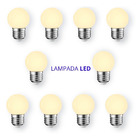 Lâmpadas Bolinha 1w Led Branco Quente Kit Com 10 Unid 220v De
