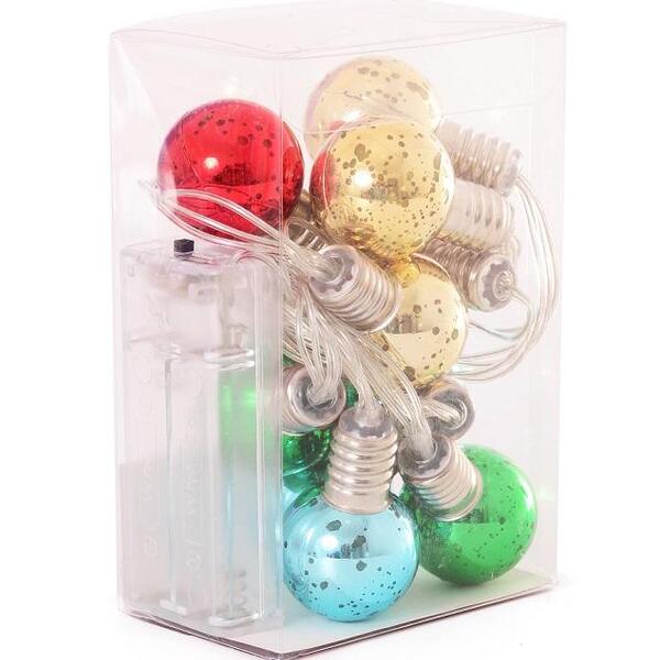 Lâmpadas Coloridas 10l 2aa 1,65m Decoração Iluminação De Natal