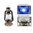 Lampião A Pilha Modelo Abajur Rustico Decorativo Antigo Lâmpa