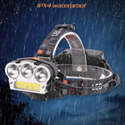 Lanterna Cabeça Recarregável Strobo Triplo Led T6 +  Cob 1500