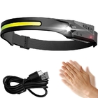 Lanterna De Cabeça Led Recarregável Fita Ajustável Usb