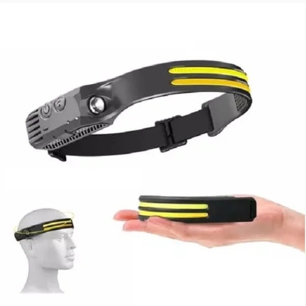 Lanterna De Cabeça Led Recarregavel Usb Com Sensor Movimento