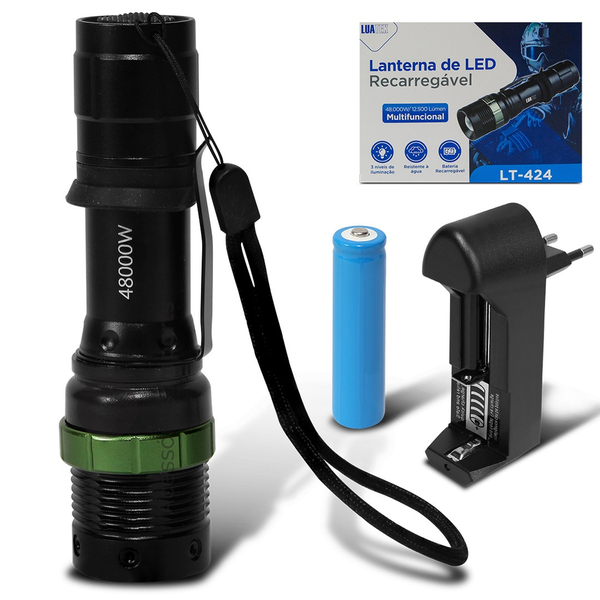 Lanterna De Led Recarregável 48.000w 12.500 Lumen Multifuncio