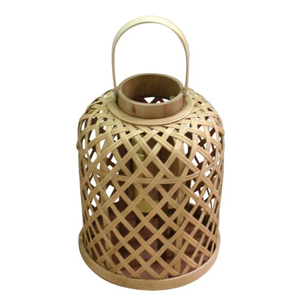 Lanterna Decorativa Em Bambu  23cm X 30cm