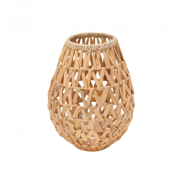 Lanterna Decorativa Em Fibra Natural 42x25x25 Cm - D'rossi