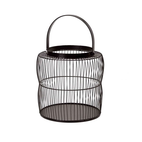 Lanterna Decorativa Em Metal Preto 23x22 Cm -  D'rossi