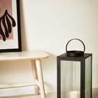 Lanterna Decorativa Em Metal Preto E Vidro 38cm 15848 Mart