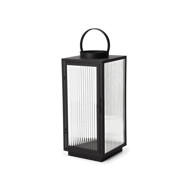 Lanterna Decorativa Em Metal Preto E Vidro 49cm 15849 Mart