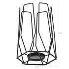 Lanterna Decorativa Flame De Mesa Suporte Vela Aramado Grafite