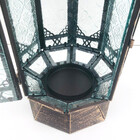 Lanterna Decorativa Hexagonal Bronze Rústico Metal E Vidro Pr