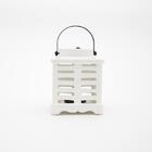 Lanterna decorativa japonesa Bencafil cerâmica branca 12x15cm