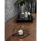 Lanterna Decorativa Quadrus Suporte Porta Vela Aramado Grafite