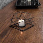 Lanterna Decorativa Quadrus Suporte Porta Vela Aramado Grafite