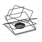 Lanterna Decorativa Quadrus Suporte Porta Vela Aramado Grafite