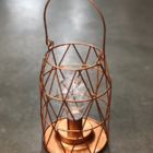 Lanterna Decorativa Retro Led Pilha Cobre Hm211