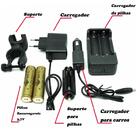 Lanterna Led Cree T6 Tática Militar Com 2 Pilhas Recarregavei