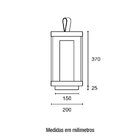 Lanterna Lohr 370mm Vd Leitoso 1xe27 Germany Preto Fosco