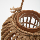 Lanterna Lumini madeira e corda 25x37cm
