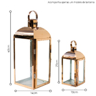 Lanterna Marroquina Cromada Cor Cobre Grande Metal Vidro