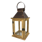 Lanterna Marroquina De Madeira Decorativa Pequena 33x17cm