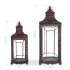 Lanterna Marroquina Metal  Enferrujada 66cm/46cm