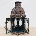Lanterna Rústica Marroquina Envelhecida Pequena 20,5x10cm
