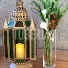 Lanterna Torre Marroquina Envelhecida Vidros Coloridos