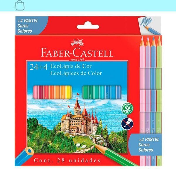 Lápis De Cor Ecolápis Faber-castell 24 Cores 4 Pastel
