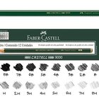 Lápis Fabercastell Preto 9000 6b Hexagonal Caixa Com 12 Unida