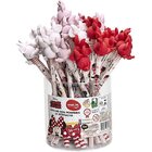 Lápis Preto Redondo Decorado Minnie Com Borracha Ponteira Pot