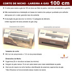 Lareira A Gás Clássica Luna 100 Cm - C/ Pedras Vulcânicas - F