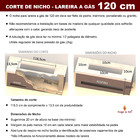 Lareira A Gás Clássica Luna 120 Cm - C/ Pedras Vulcânicas - F