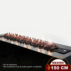 Lareira A Gás Clássica Luna 150 Cm - C/ Pedras Vulcânicas - F