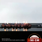 Lareira A Gás Clássica Luna 90 Cm - C/ Pedras Vulcânicas - Fo