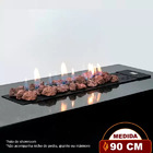 Lareira A Gás Clássica Luna 90 Cm - C/ Pedras Vulcânicas - Fo