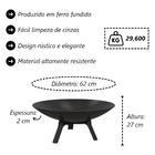 Lareira Braseiro Jardim Ferro Externa Interno Portátil Preta