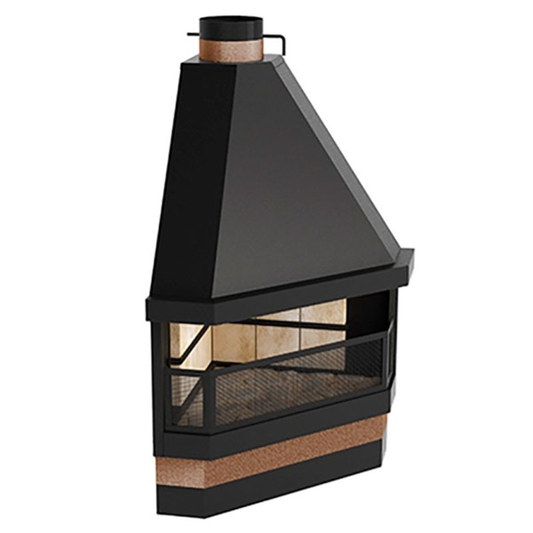 Lareira De Canto Andes 514tx-metávila - Preto Textura