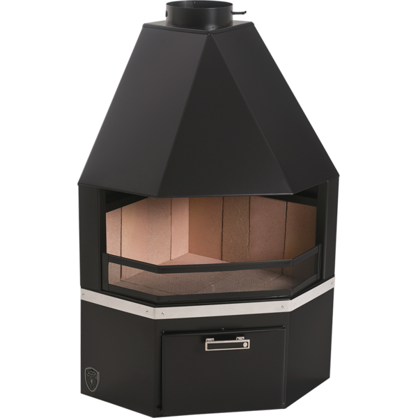 Lareira De Canto Grande Com Caixa De Lenha Fornos Pinhal